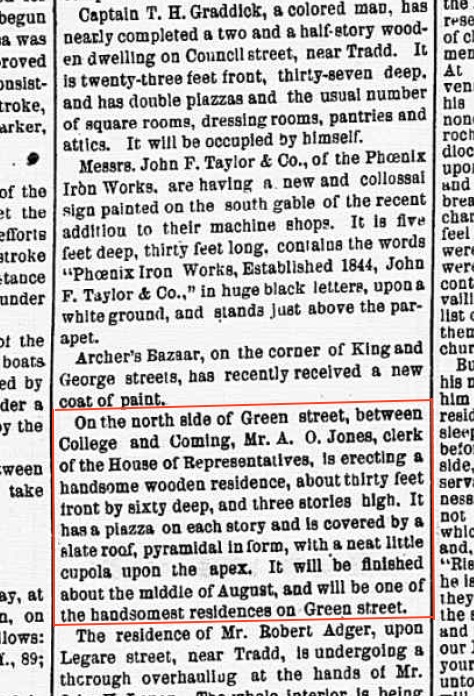 Charleston Daily News, July 22, 1872.