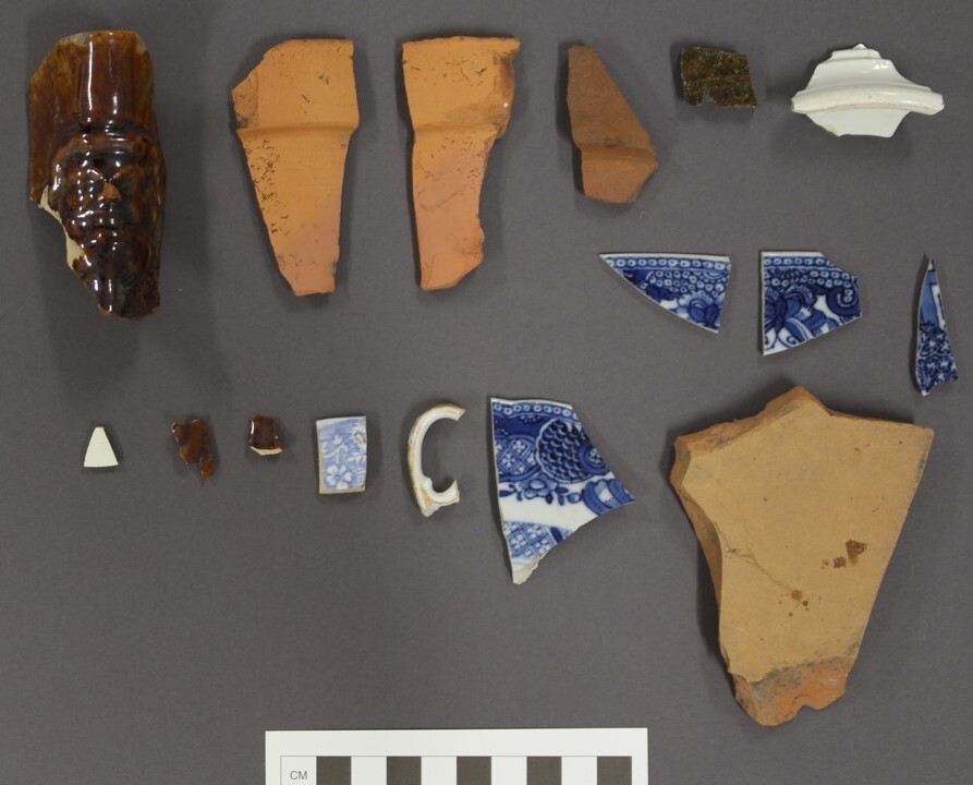 Sherds of dishes and pottery