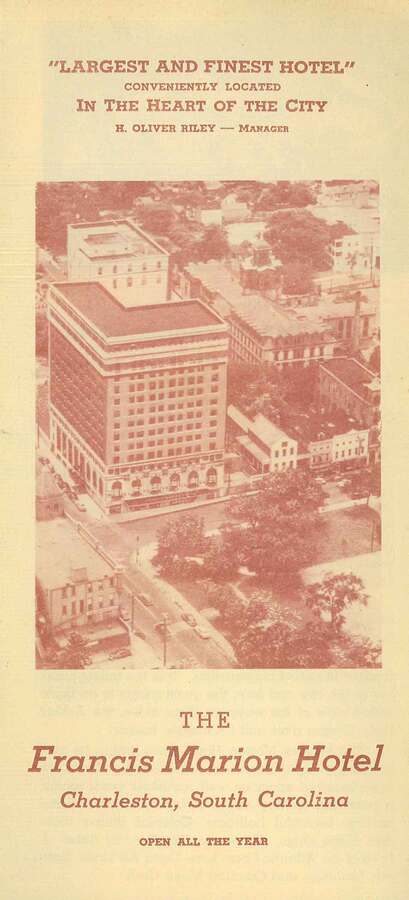 Brochure for the Francis Marion Hotel