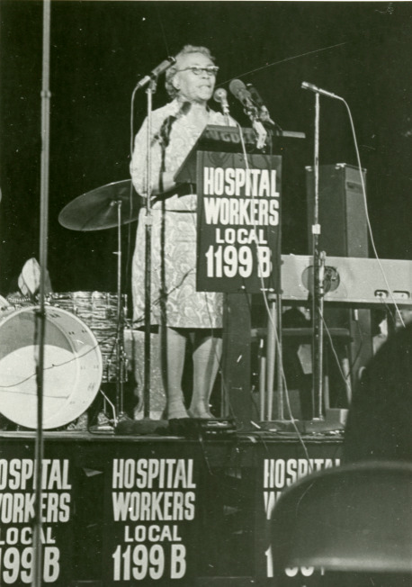 Septima Clark speaking at the Hospital Strike  