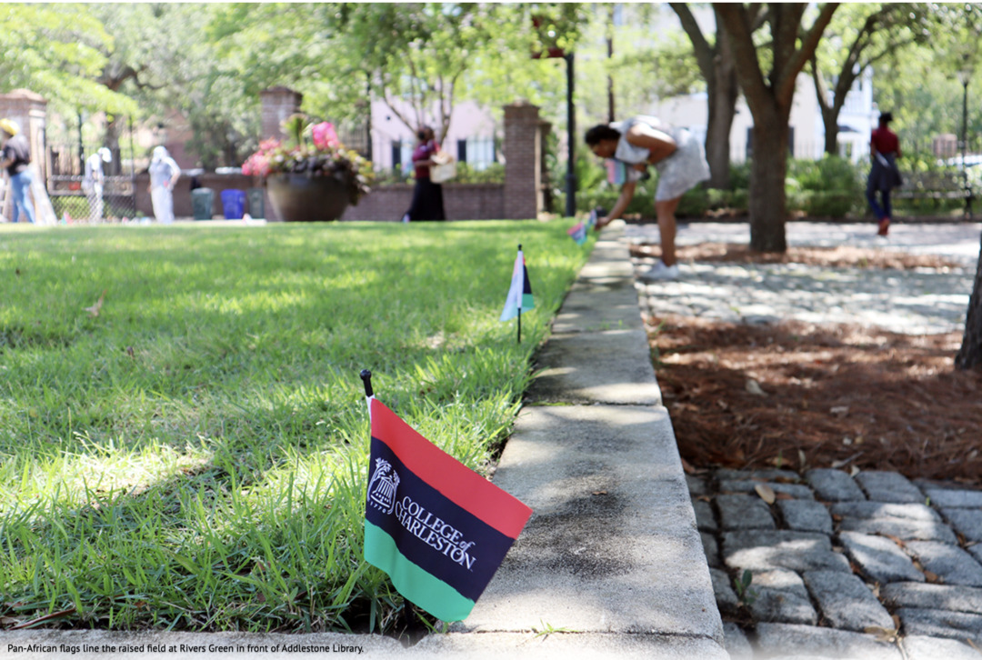 Juneteenth Flags on Rivers Green