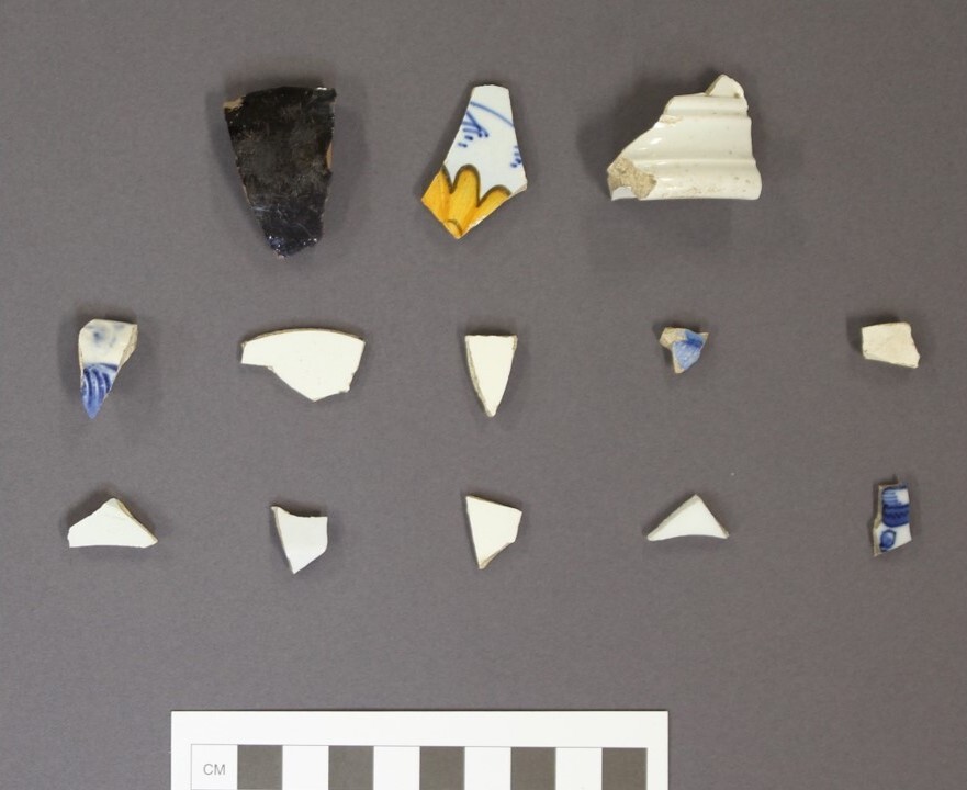 Pottery pieces found at the site
